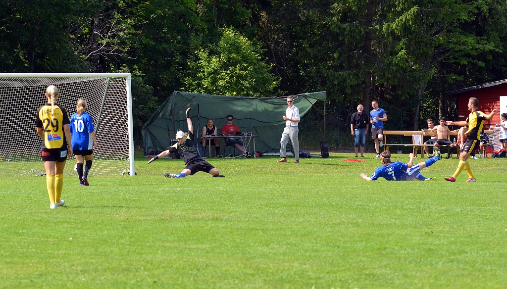 2013_0706_11.JPG - . . . . och bollen passerar målvakten och in i mål, 1-0 till Södra