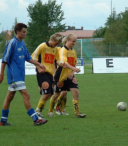 2003_0816_164817AA.JPG - Glada Södraspelare efter matchen, David Wretefelt och Kristoffer Storm