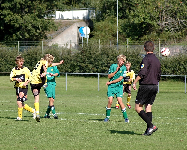 2006_0909_09.JPG - Nr.18 Anton Rudengård skjuter ett långskott som kommer att gå stolpe ut