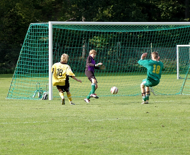 2006_0909_21.JPG - Nr.18 Anton Rudengård rullar enkelt in bollen i mål