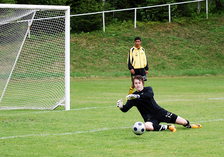 2010_0527_02.JPG - Uppvärmning av målvakten Erik Andersson