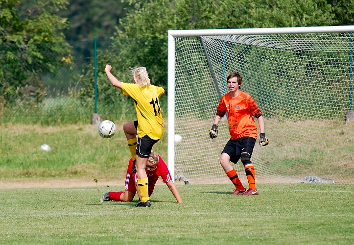 2010_0703_22.JPG - Elin Bergkvist i bra läge framför målet